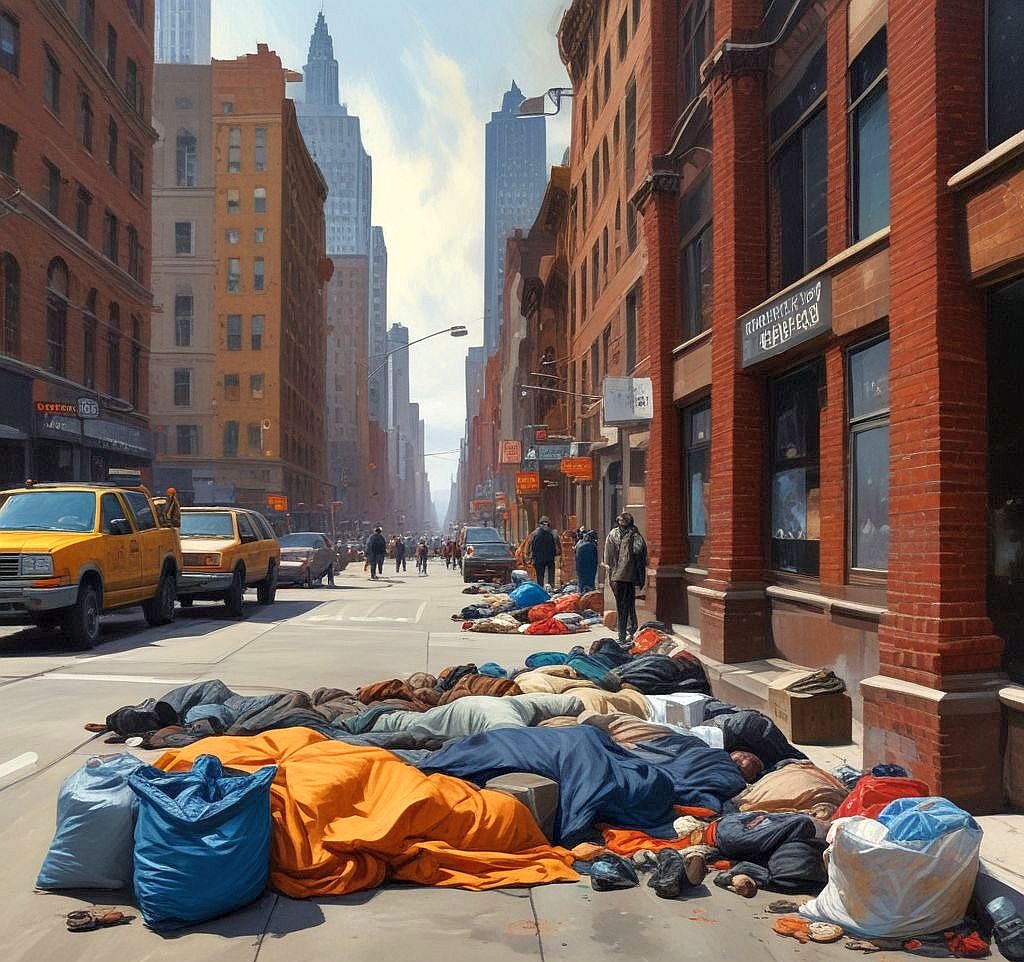 garbage on the streets of NYC